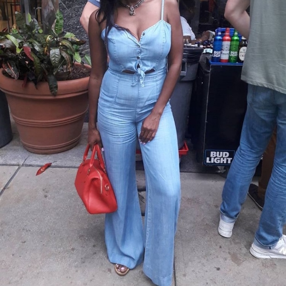 Guess wideleg  denim jumpsuit